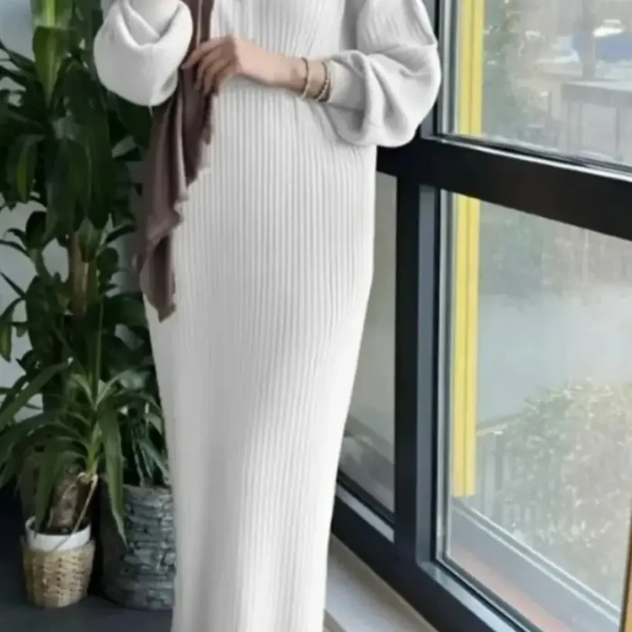 Fermuarlı Triko Elbise